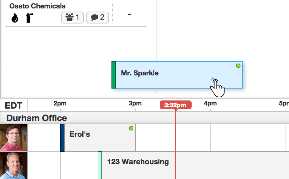 Drag-and-drop schedule updates