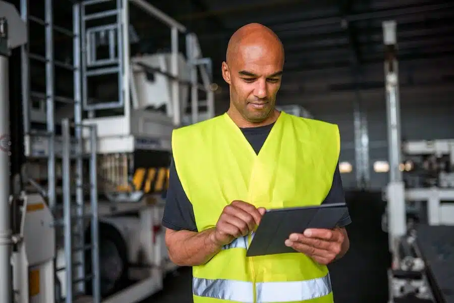 technician using servicetrade software