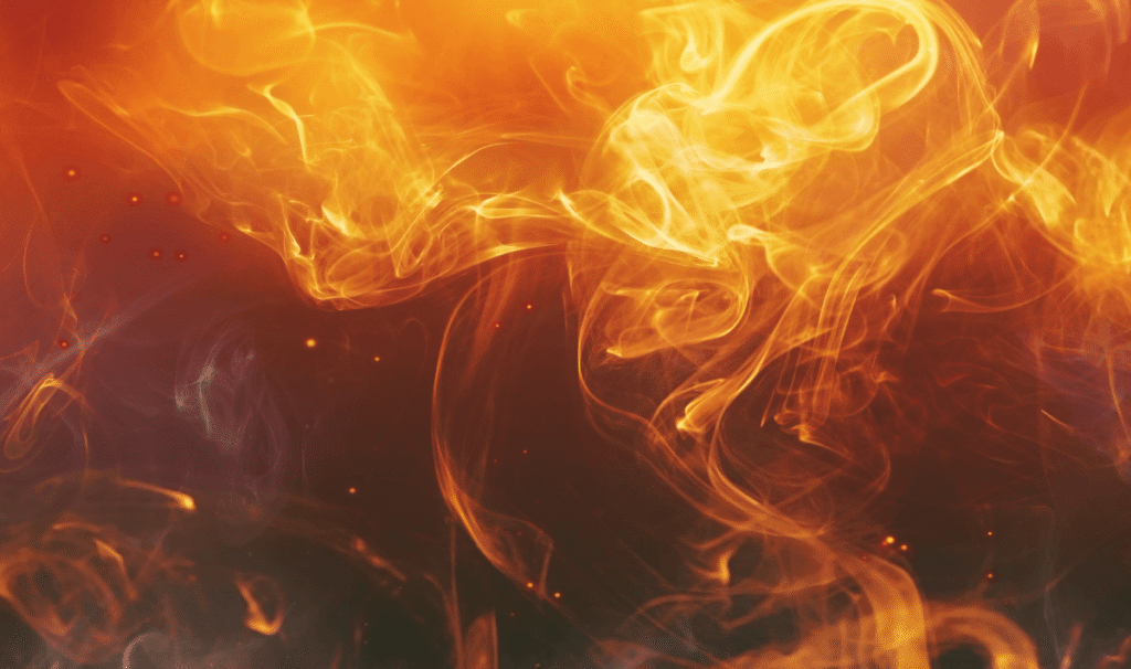 Abstract orange flames and smoke