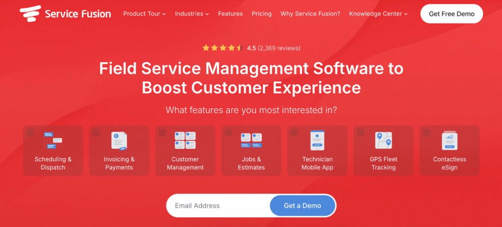 Service Fusion Homepage