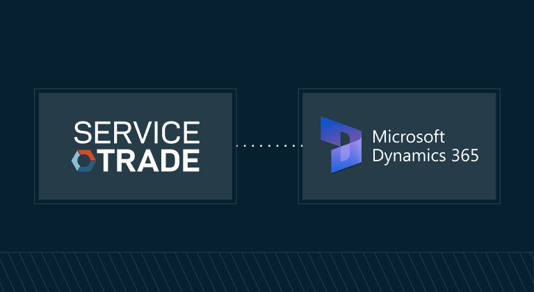 An illustrated image of the ServiceTrade and Microsoft365 Logo to represent the integration