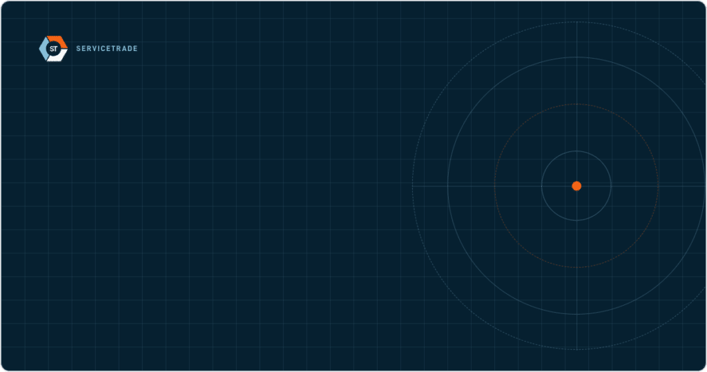 Decorative servicetrade blog hero graphic with a radar motif