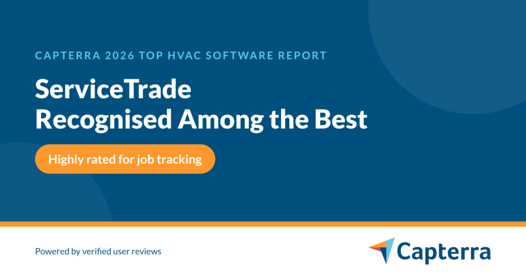 Servicetrade featured in capterra's best hvac software of 2026, highly rated for job tracking